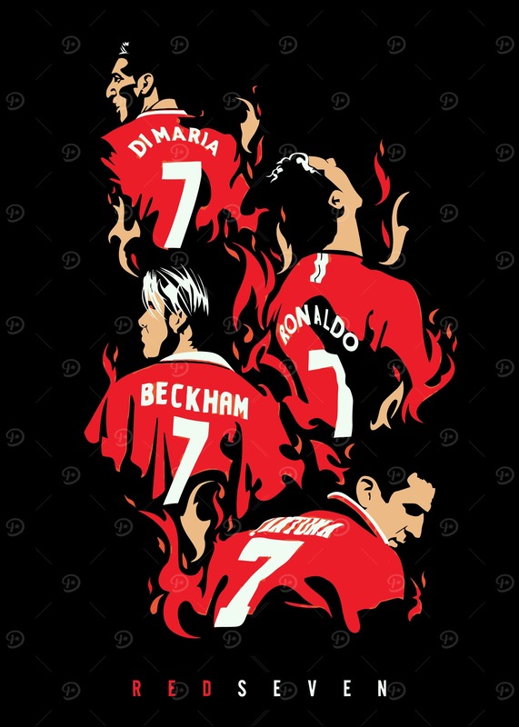 Ronaldo Beckam Cantona Football Poster