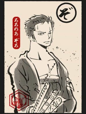 Roronoa Zoro Ukiyo E One Piece Poster