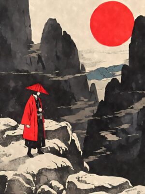 Samurai In Mountain Landscape Poster