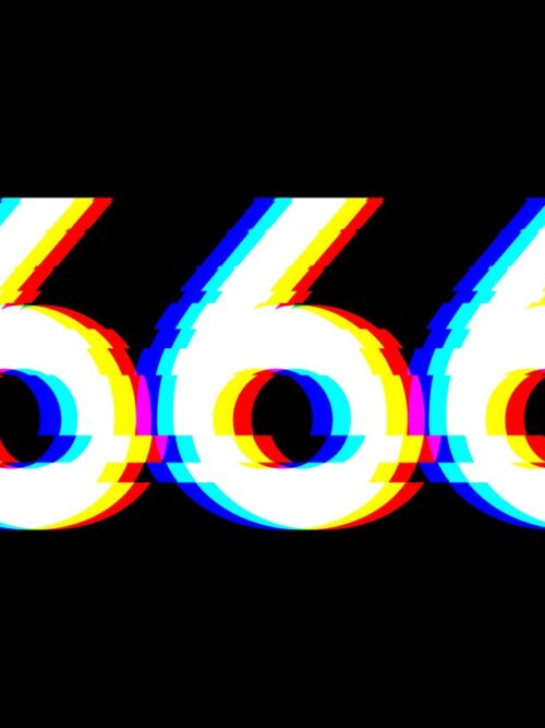 Satanic Number 666 Glitch Poster