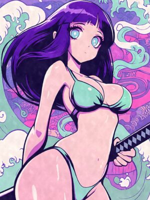 Sexy Anime Girl With Katana Poster