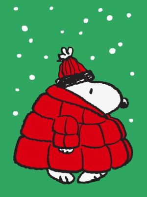 Snoopy Puffer Coat Peanuts Poster