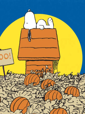 Snoopy Pumpkin Field Peanuts Poster