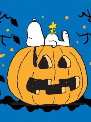 Snoopy Sleeping Pumpkin Peanuts Poster