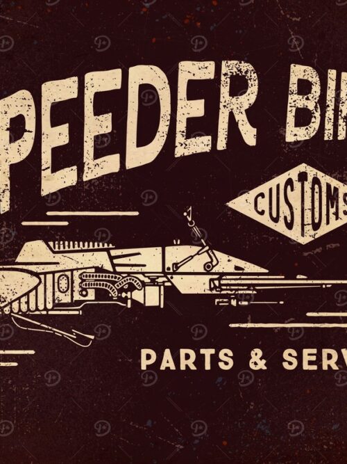 Speeder Bike Customs Starwars Poster