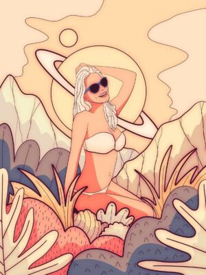 Summer Space Holiday Poster