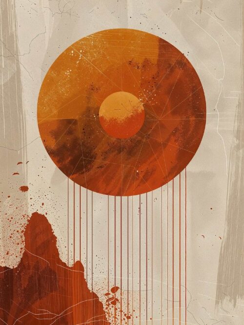 Sunset Droplets Poster