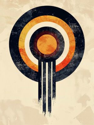 Sunset Orbit Drips Poster
