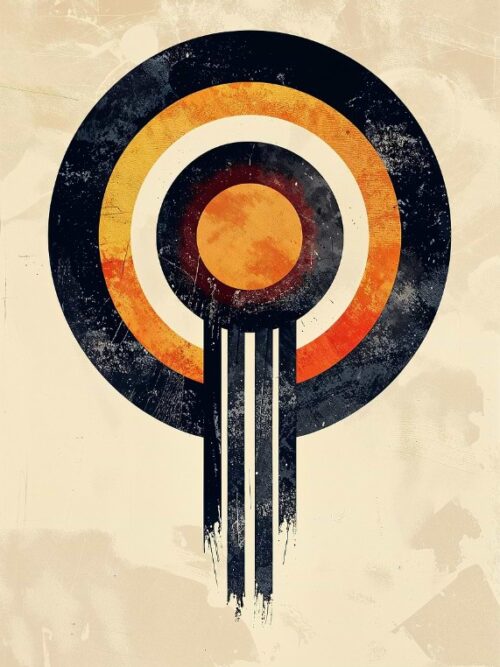Sunset Orbit Drips Poster
