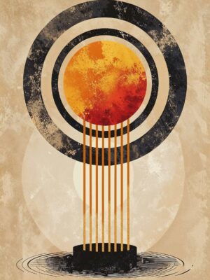 Sunset Pillar Poster