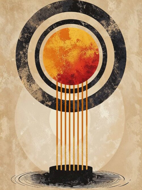 Sunset Pillar Poster