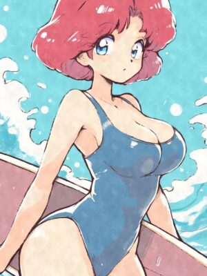 Surfer Anime Girl In Swimsuit Poster