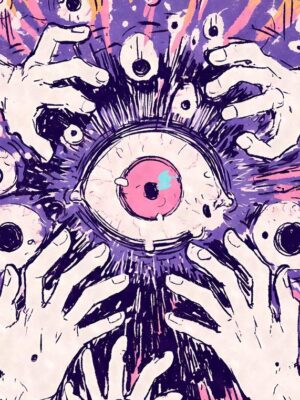 Surreal Eye Weirdcore Illustration Poster