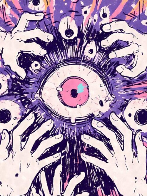 Surreal Eye Weirdcore Illustration Poster