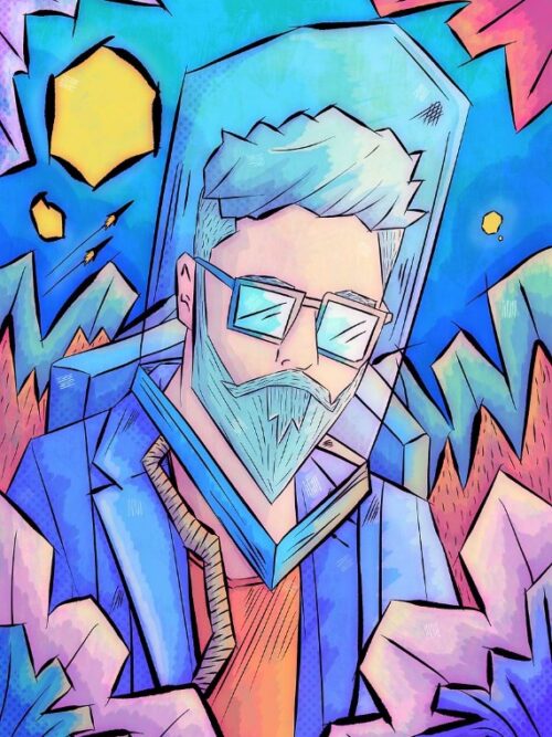 The Blue Suited Astronaut Poster