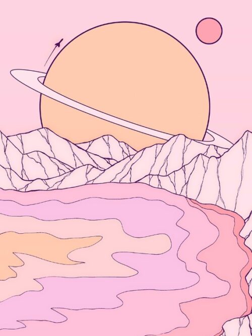 The Pink Planet Lake Poster