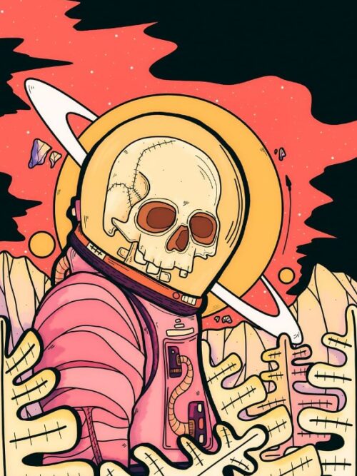 The Skull Astronaut Poster