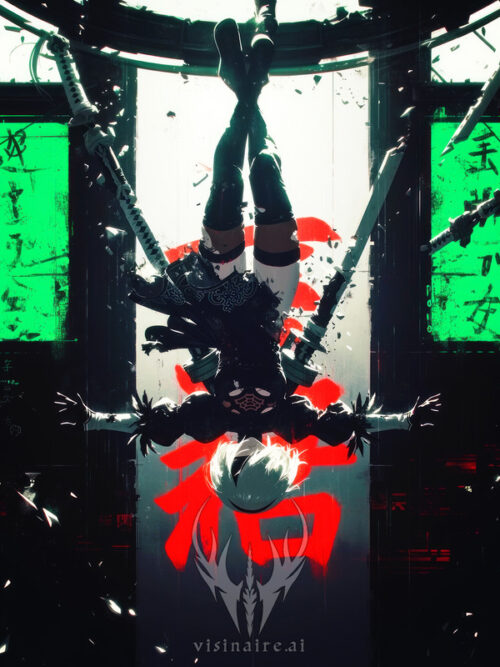 Upside Down 2B Nier Automata Poster