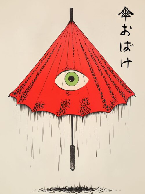 Vintage Kasa Obake Yokai Poster