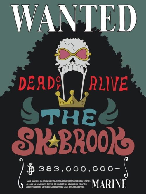 Wanted Brook Bountry One Piece Anime & Manga Poster