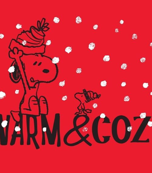 Warm And Cozy Snowing Peanuts Poster