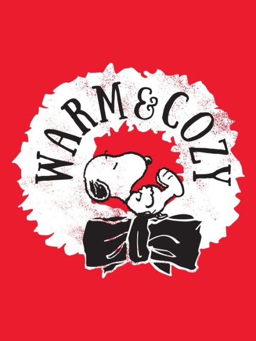 Warm And Cozy Wreath Peanuts Poster