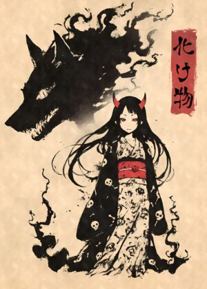 Wolf Spirit Demon Girl Poster