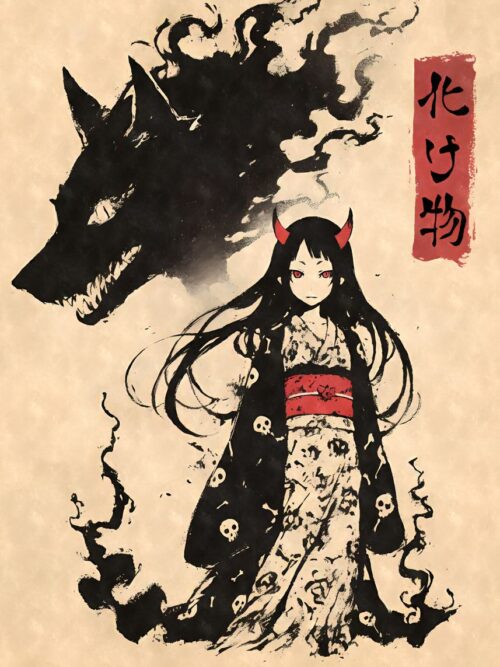Wolf Spirit Demon Girl Poster