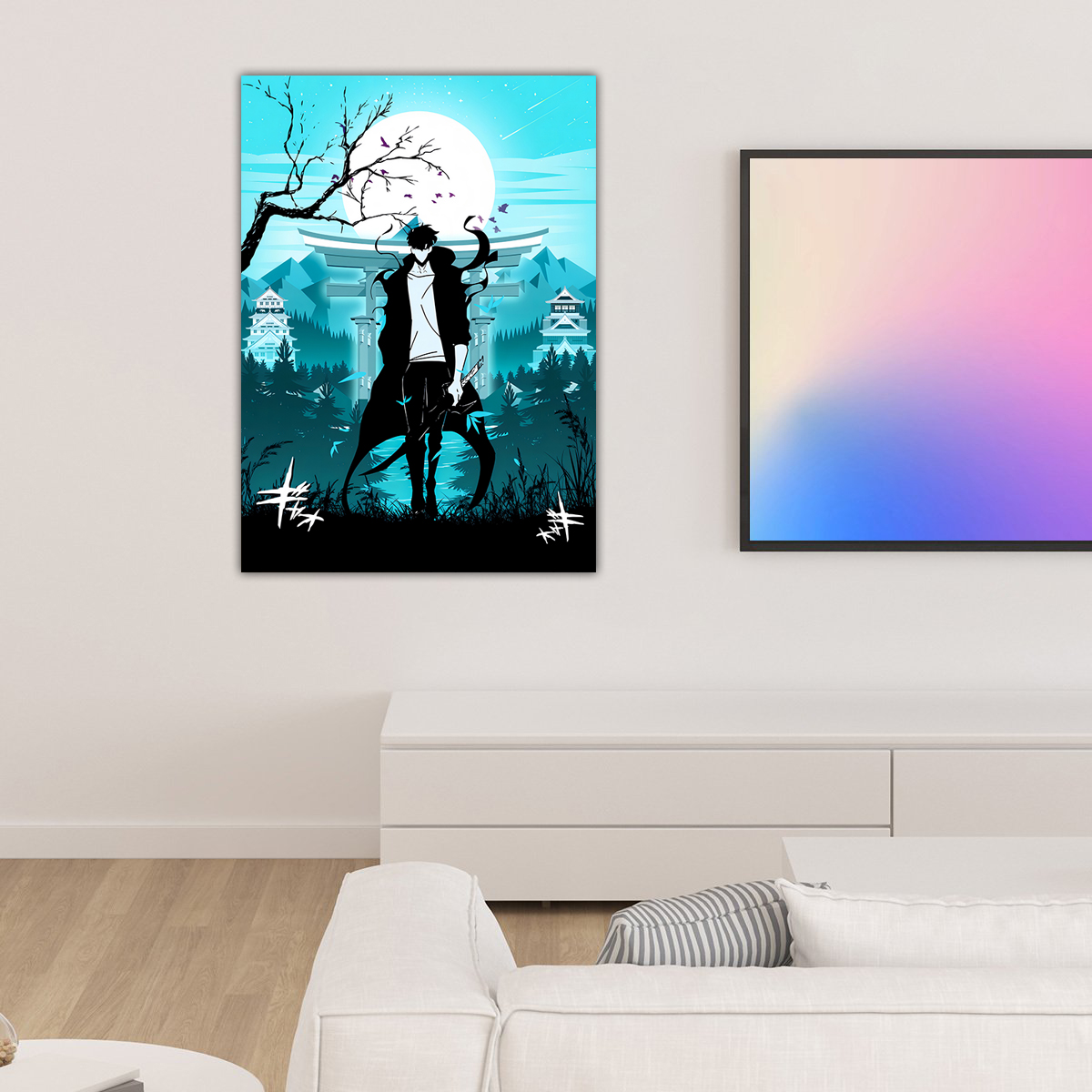 Solo Leveling minimal anime Poster