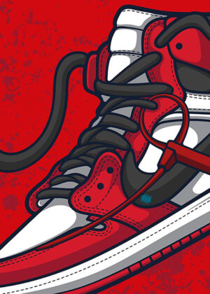 AJ 1 Retro High Off Red Chicago Poster
