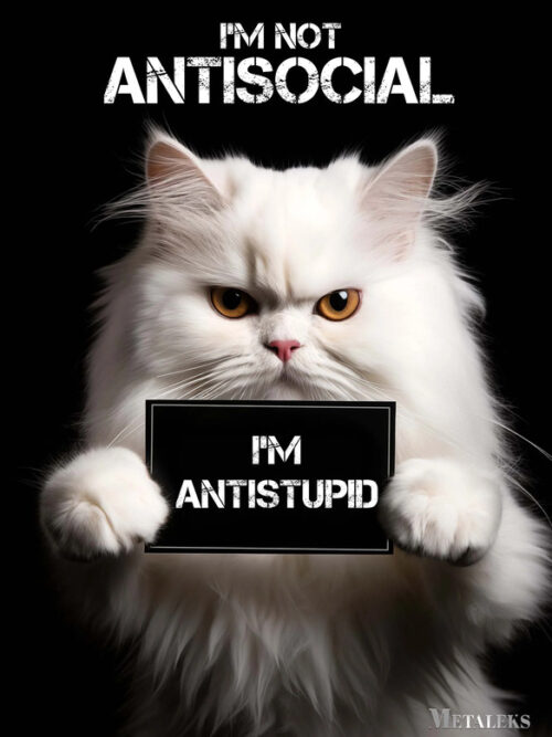 Antisocial Cute Cat Poster