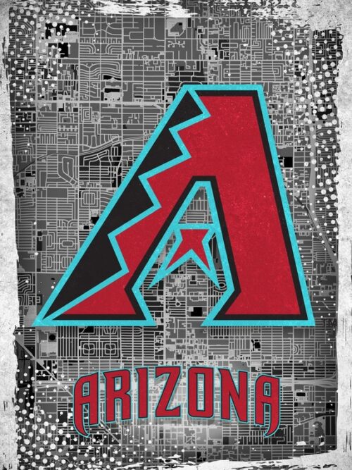 Arizona Diamondbacks Major Basketball League City Maps Crests Poster