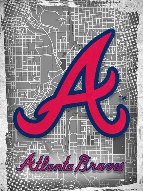 Atlanta Braves Major Basketball League City Maps Crests Poster