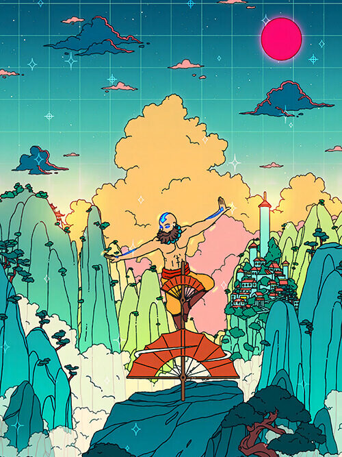 Avatar Mountains Pop Pastel Poster