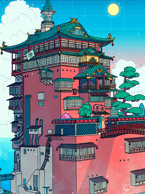 Bath House Day Pop Pastel Poster
