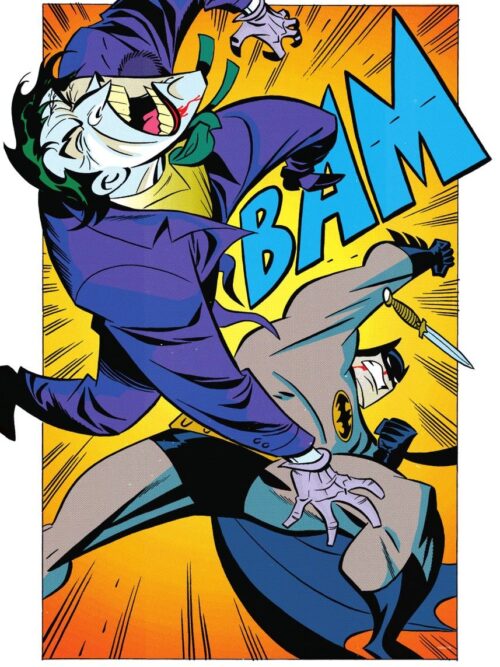 Batman Punch Joker Comic Poster