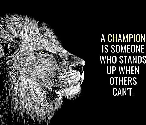 Be a champion not a pussy animal motivational Poster
