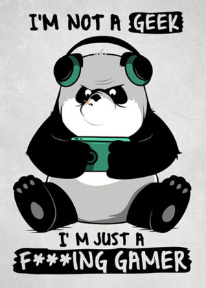 Geek Gamer Panda Poster