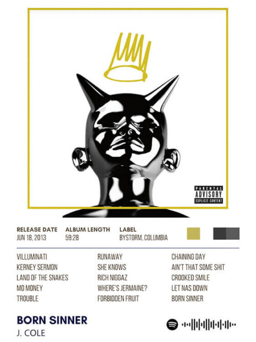 Born Sinner By J Cole Album Poster