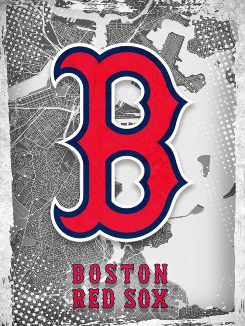 Boston Red Sox Major Basketball League City Maps Crests Poster