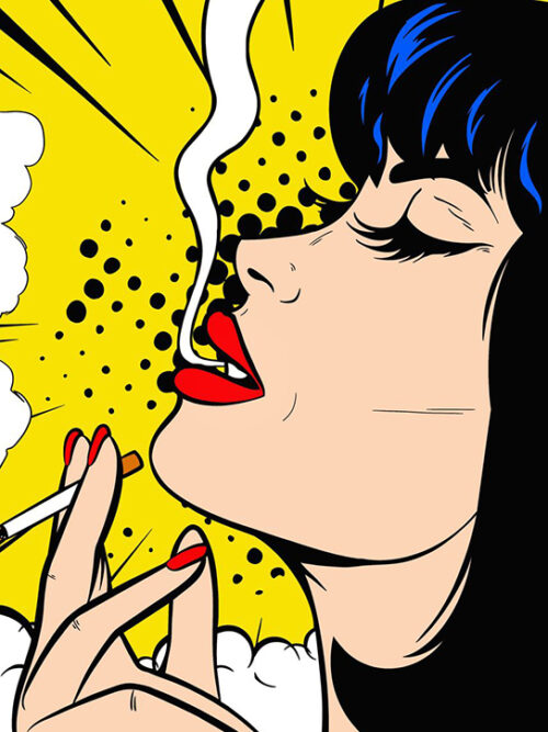 Chain Smoker Retro Comics Pop Art Poster