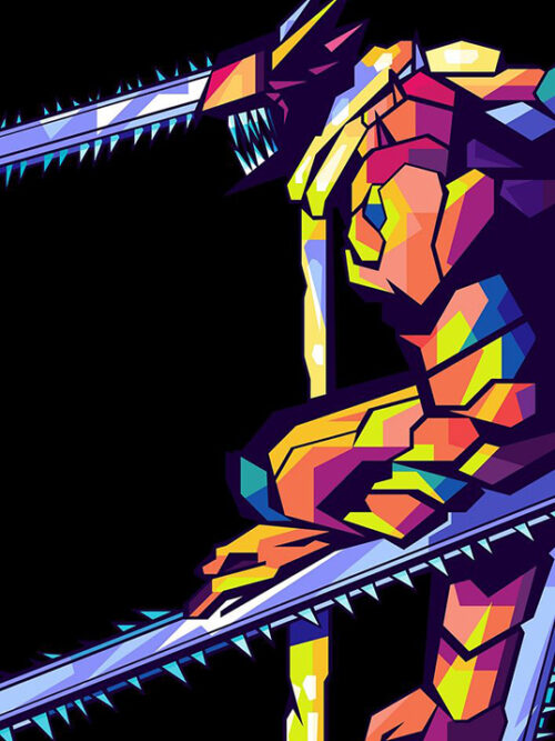Chainsaw man Pop art anime Poster