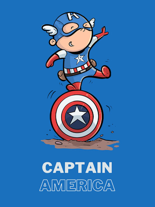 Chibi Captain America Poster