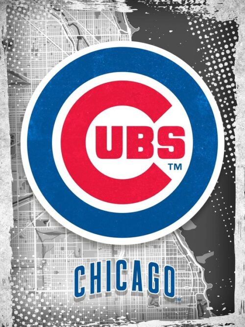 Chicago Cubs Major Basketball League City Maps Crests Poster