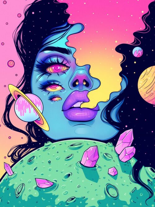 Child of the Cosmos Neon Vibes Pop art Poster