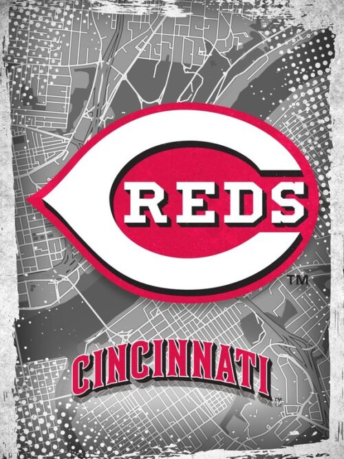 Cincinnati Reds Major Basketball League City Maps Crests Poster