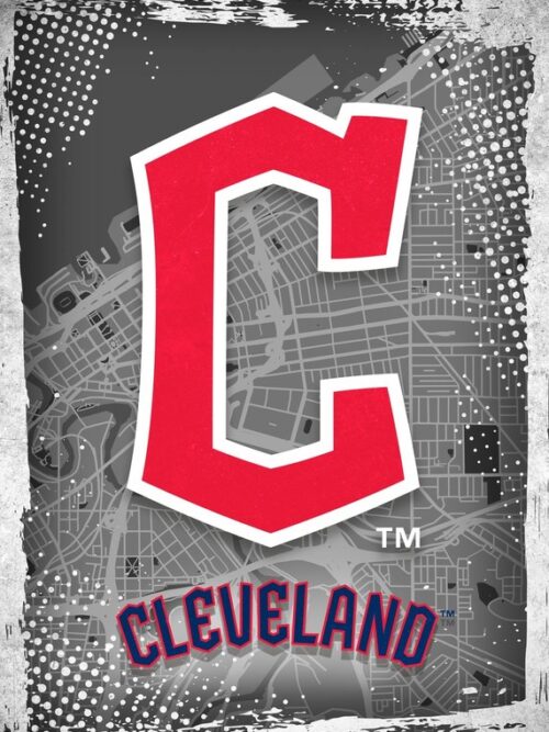 Cleveland Guardians Major Basketball League City Maps Crests Poster