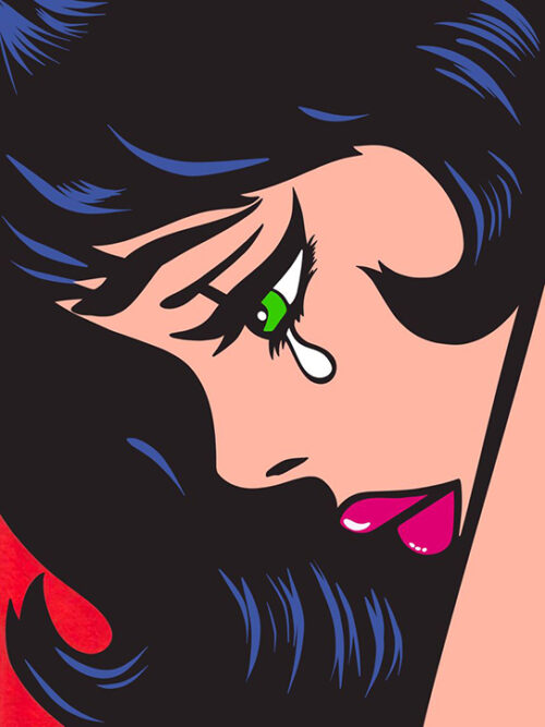 Cry girl Retro Comics Pop Art Poster