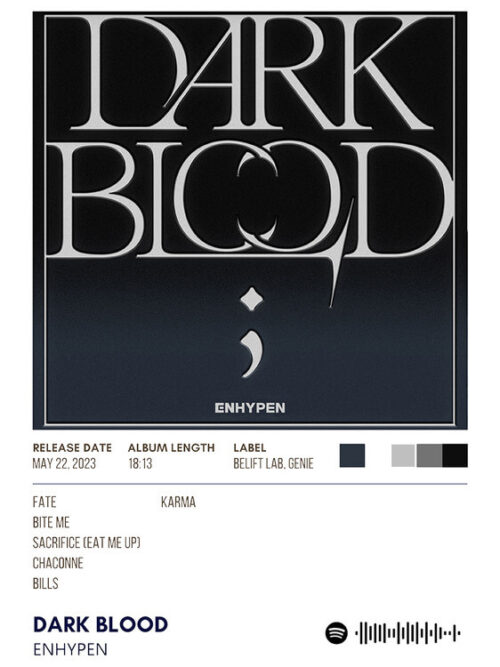 Dark Blood By Enhypen Music Album Poster