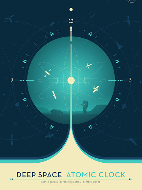 Deep Space Atomic Clock Nasa - Green Poster